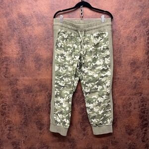 NWOT Time & Tru Medium Green Camouflage Jogger Solid Elastic Side Panel Pants